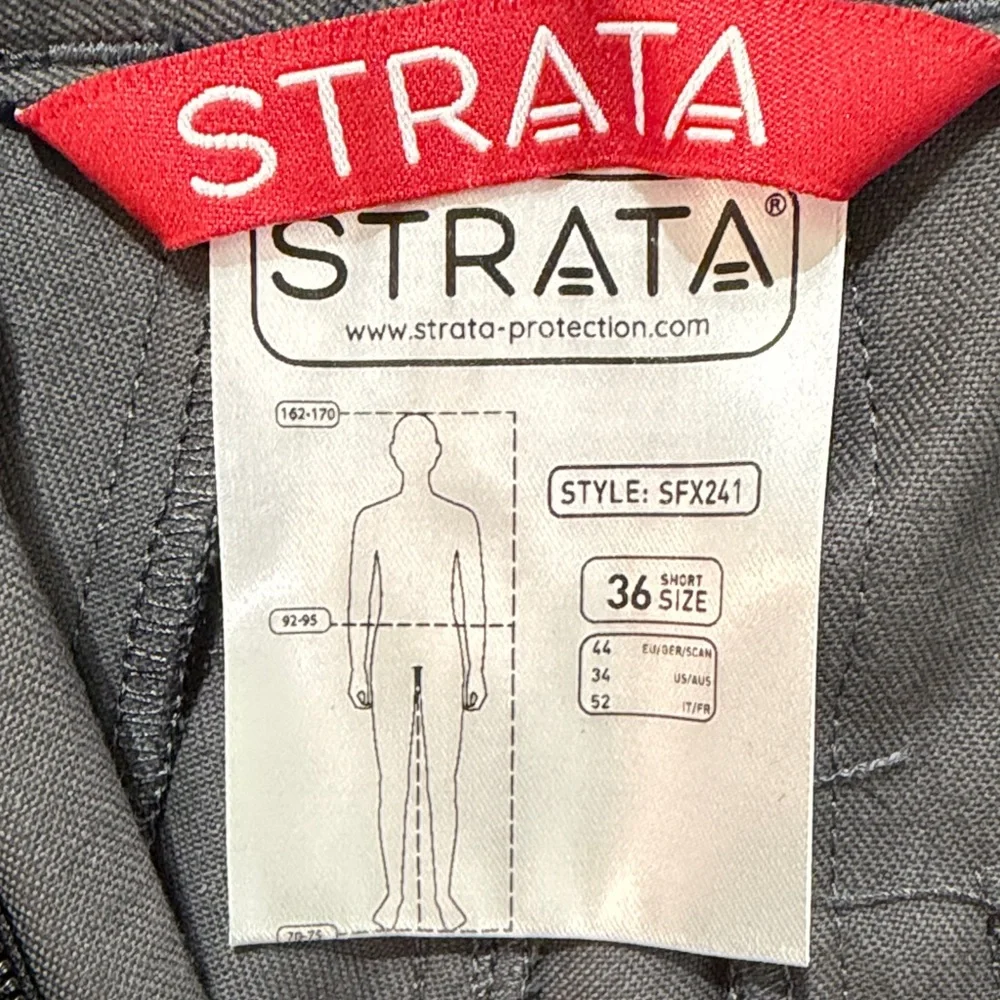 STRATA SFX241 Men 36x29 Gray Cat 2 Class 1 Inherent Protection MFR 1/2022 Pants‎